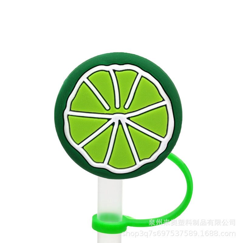 Al por mayor 10pcs PVC lindas cubiertas de paja de frutas (pajitas no incluidas)